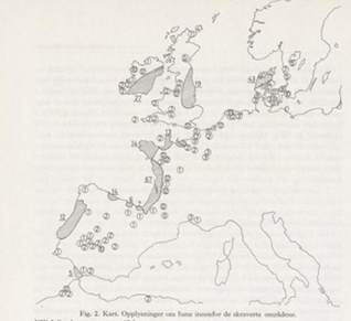 Kart laget av Anne Marie Grimeland for å vise gjenfunn av viper
